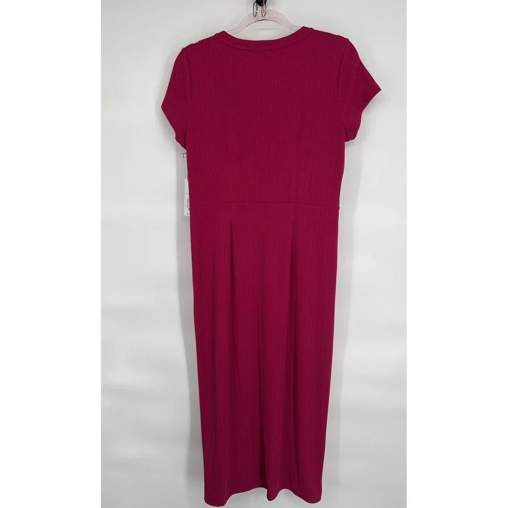 Liz Claiborne Women Midi Dress Short Sleeve Polynesian Rose‎ Size M NWT Org $64